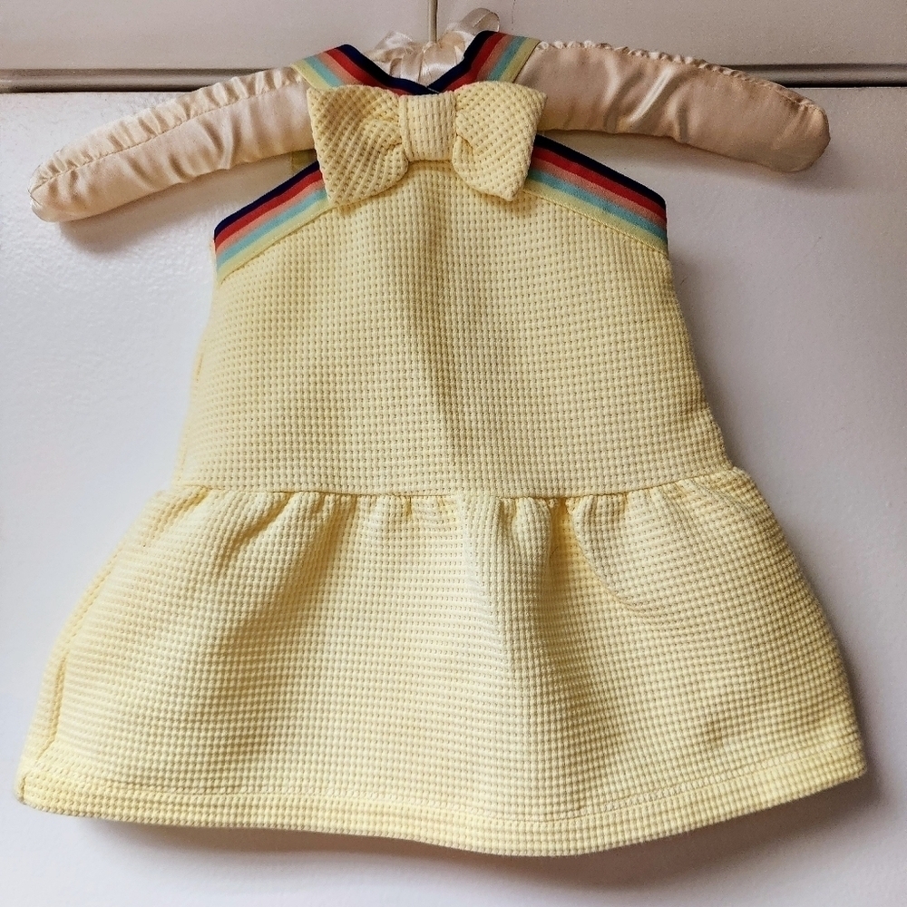 JANIE AND JACK Chic On And Off The Court Dropwaist Lemonade Halter Dress 6-12 M - Picture 12 of 13